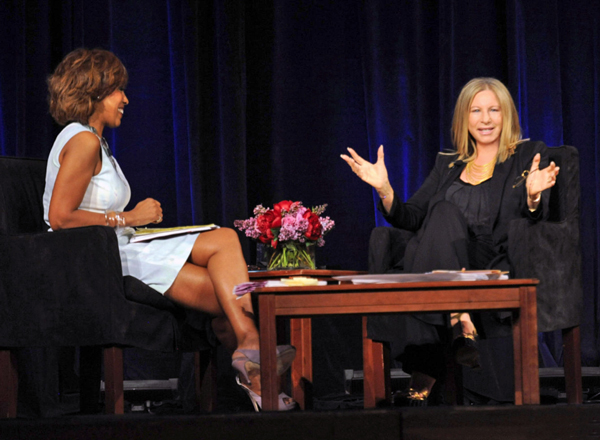 Gayle King and Streisand on stage at BookExpo