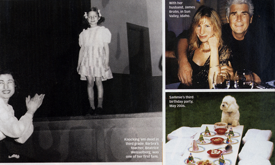 photos of Streisand as child, with Brolin, and of Sannie's 3rd birthday party