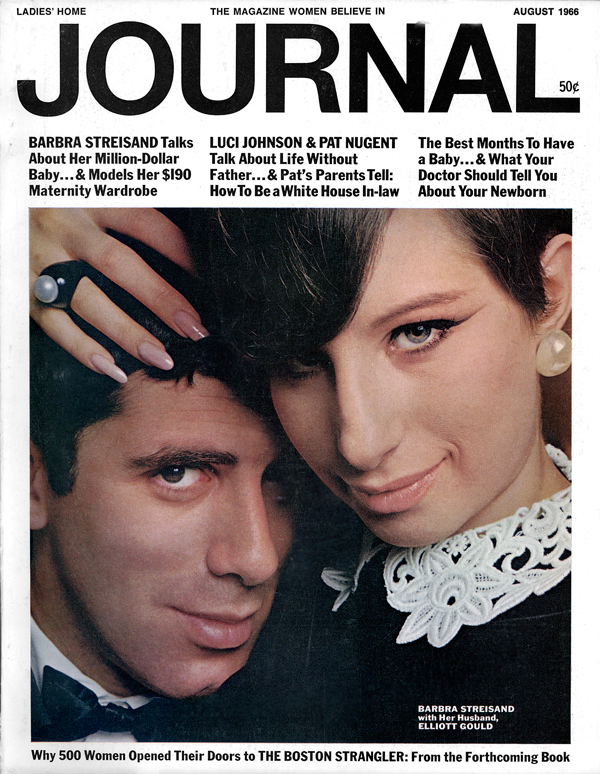 Elliott Gould and Streisand embrace on cover