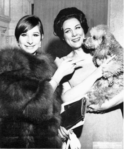 Streisand backstage with Tebaldi