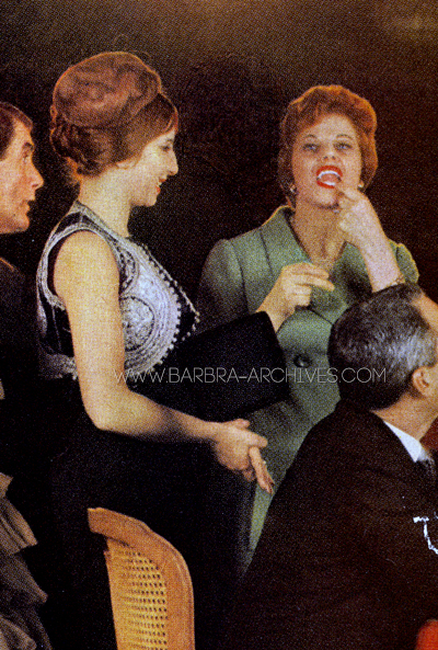closeup of Streisand and Kaye Ballard