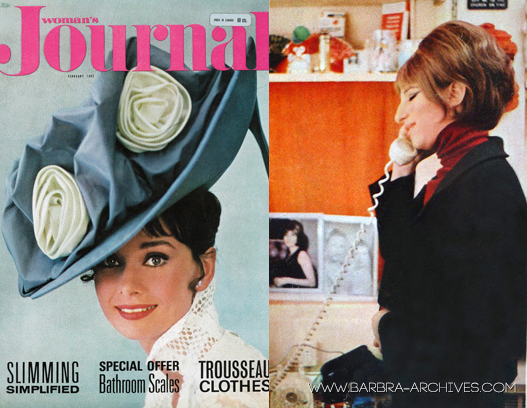 cover of Womans Journal and Streisand on telephone