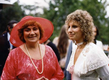 Abzug and Streisand in garden