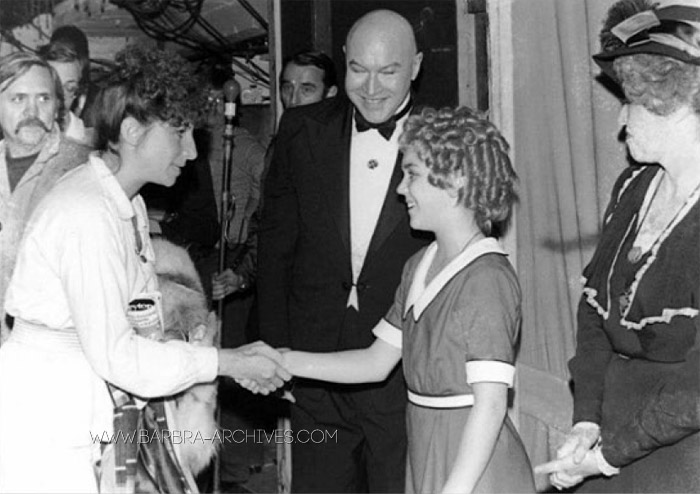 Streisand backstage at Annie