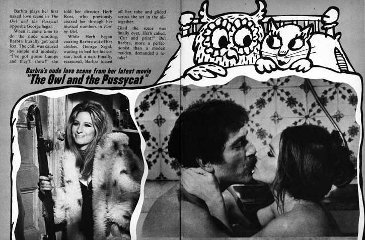 Nude scene in Owl and Pussycat