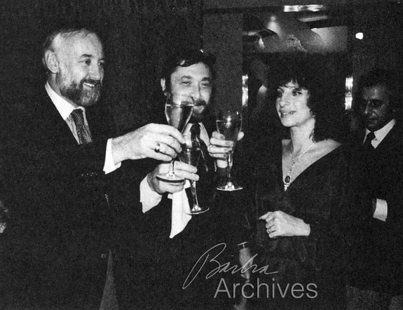 Streisand and Columbia honchos make a toast