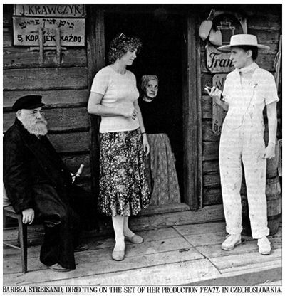 Streisand on Yentl set