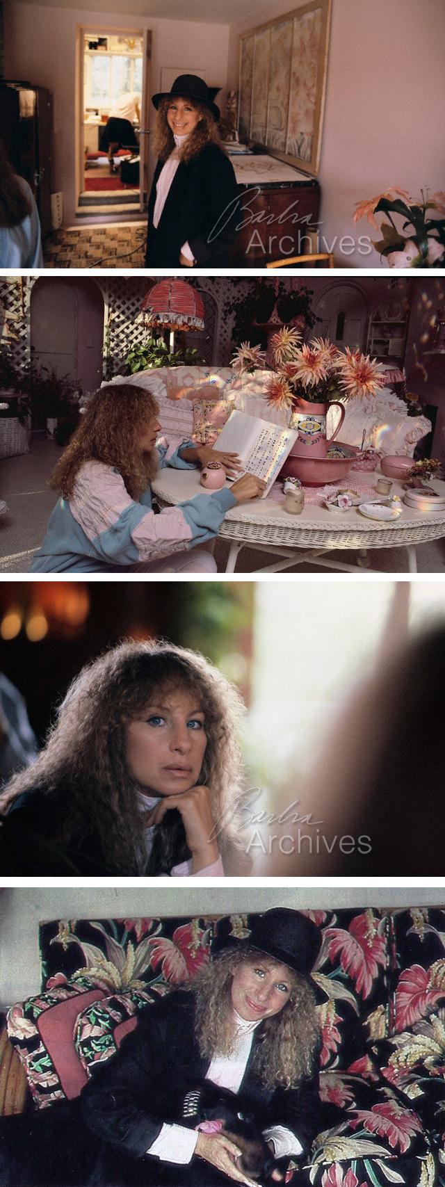 Streisand poses in home