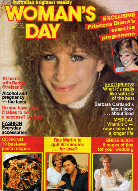 Woman's Day cover with Barbra Streisand