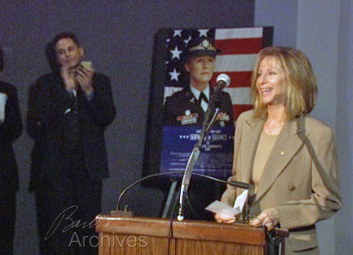 Streisand speaking at opening night