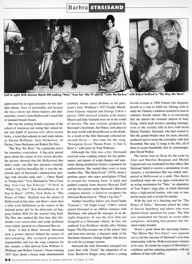 continuation of article about Streisand