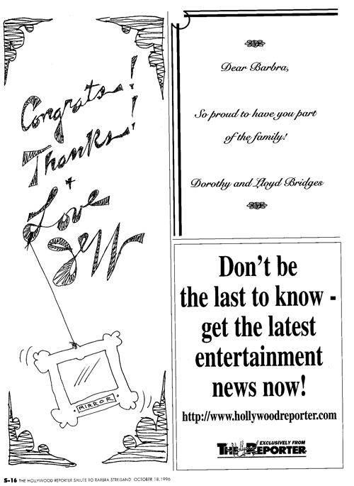 Congrats ads from Dorothy and Lloyd Bridges