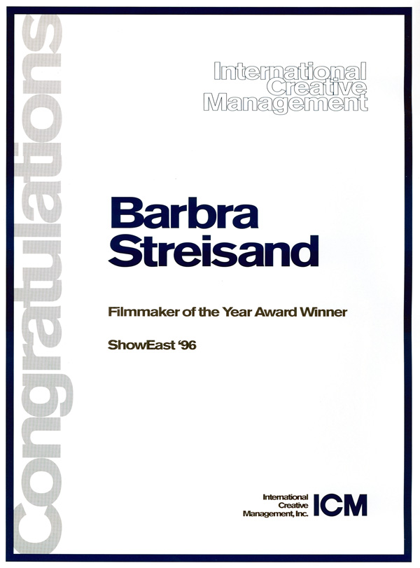 Congratulations ad from International Creative Management