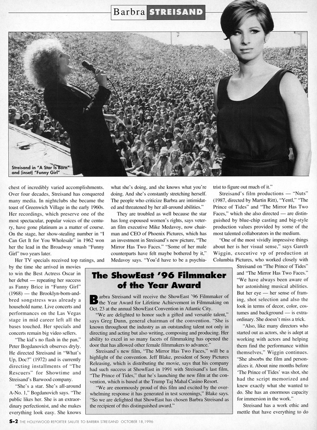 The ShowEast 96 Filmmaker of the Year Award