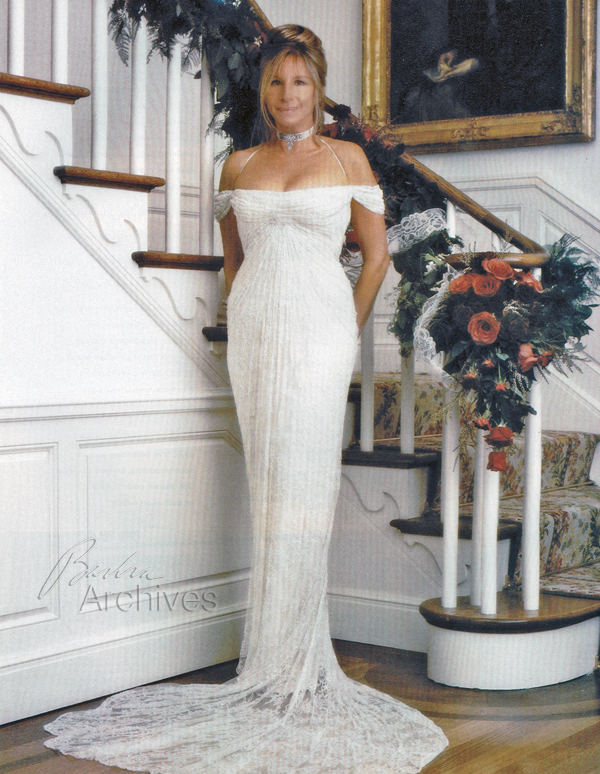 Streisand poses in wedding dress