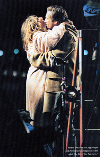 Streisand and Jeff Bridges filming THE MIRROR HAS TWO FACES