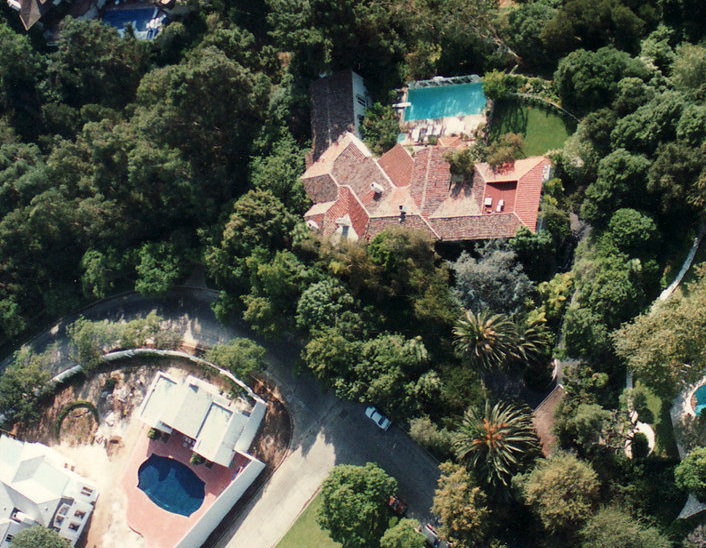 Helicopter view of Carolwood home