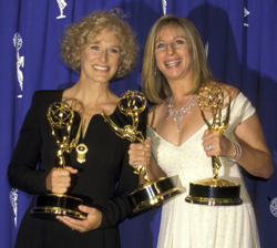 Close and Streisand with Emmys