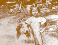 Streisand poses with dog at health camp